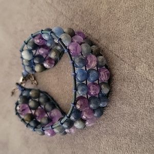 Amethyst, Agate, Beaded Bracelet